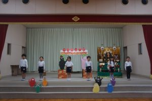 年長ぞう組さんがはじまりの挨拶をしてくれましたの様子